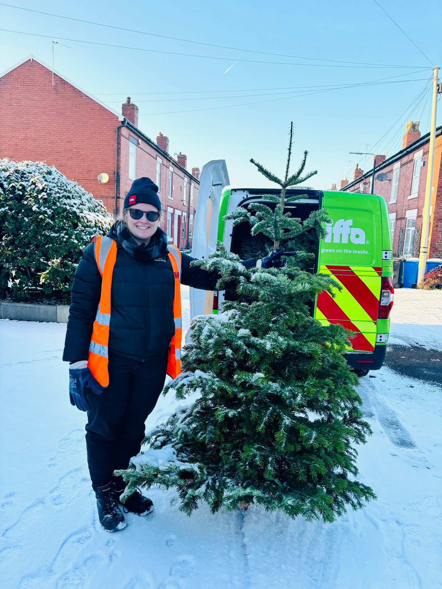 Just Helping Biffa Tree collection Electric vans